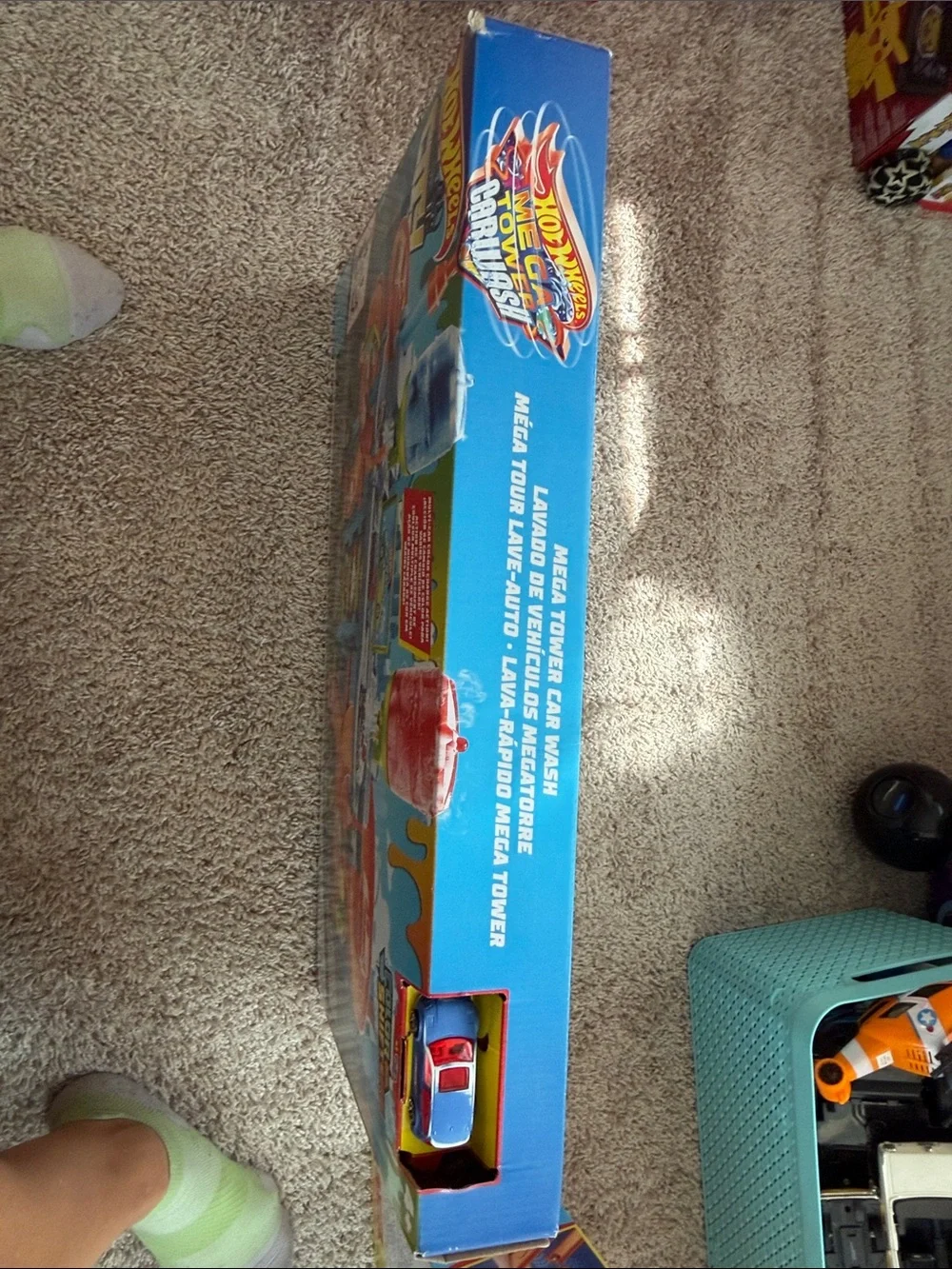 Hot Wheels Mega Tower Car Wash Playset - Blue & Orange
